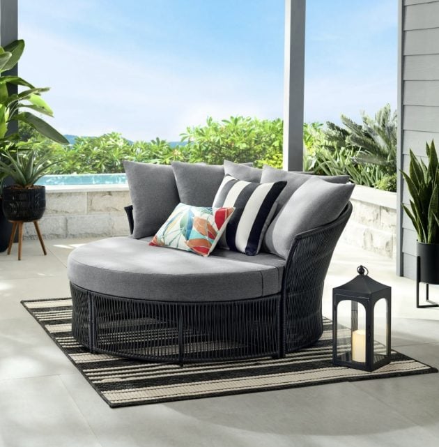 Mainstays Logan Outdoor Daybed Black and Dark Gray